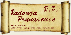 Radonja Prunarević vizit kartica